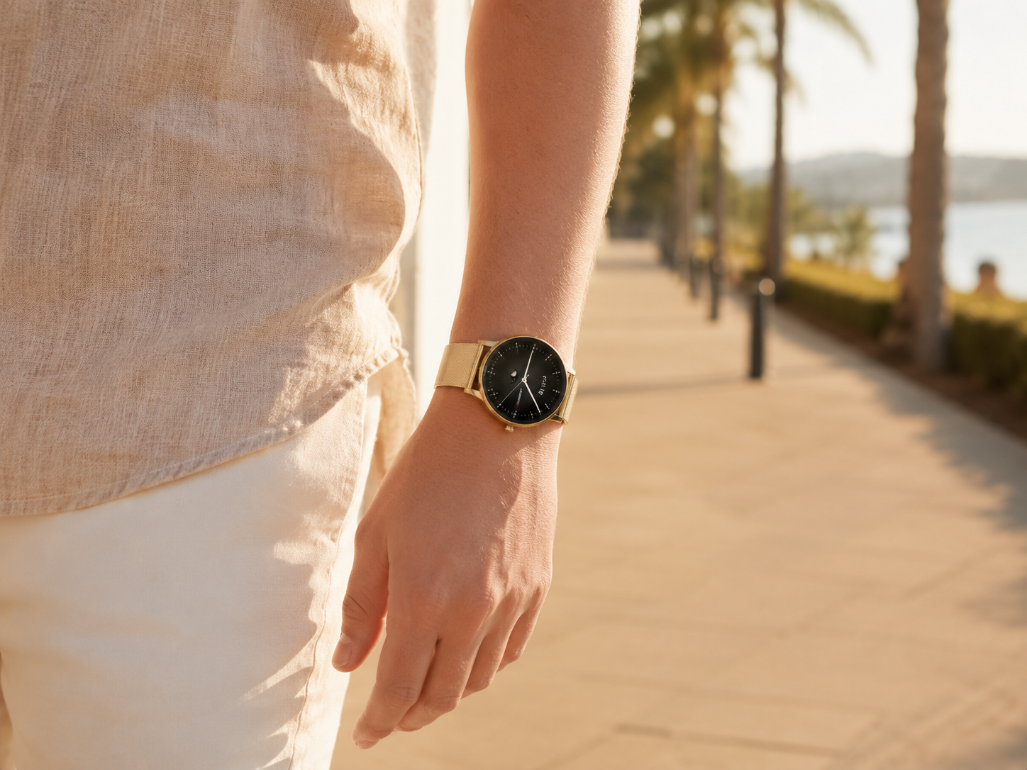Zenwatch bei einem sommerlichen Spaziergang